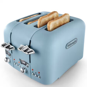 DeLonghi Argento Flora Blue 4 Slice Toaster